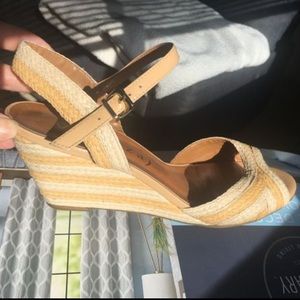 2 toned wicker , Anthropologie wedges